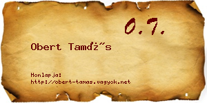 Obert Tamás névjegykártya